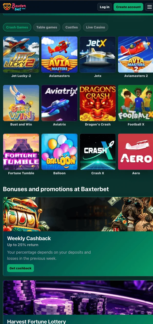 Die Baxterbet Casino App